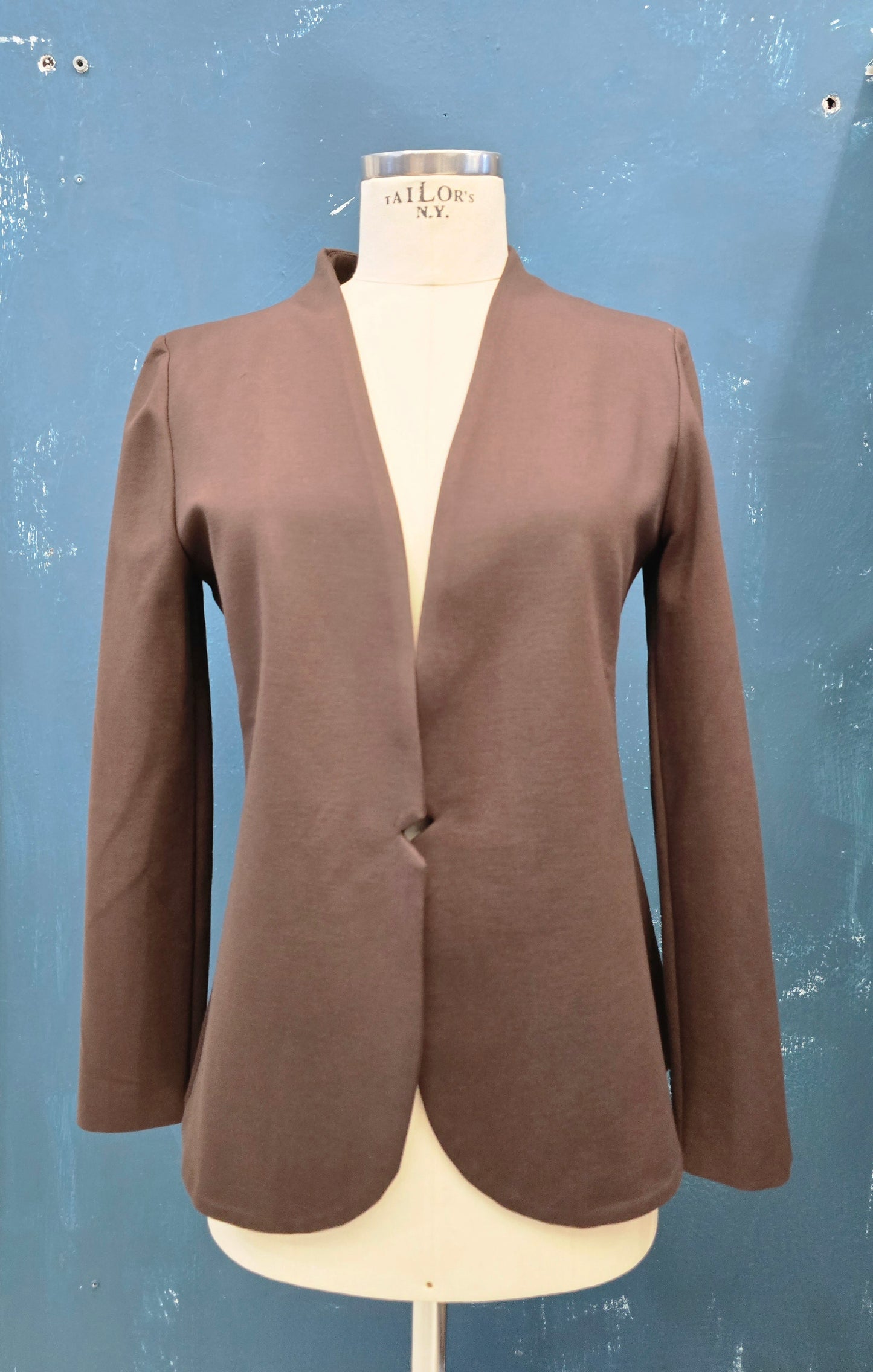 Giacca Punto Milano Avvitata Elasticizzata Aperta Moro