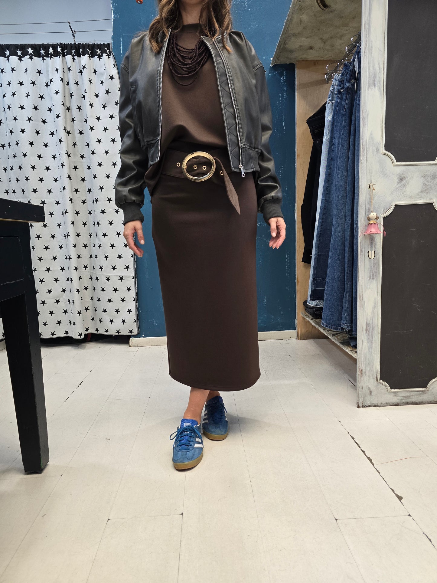 Bomber Ecopelle Effetto Maltinto Corto Vita