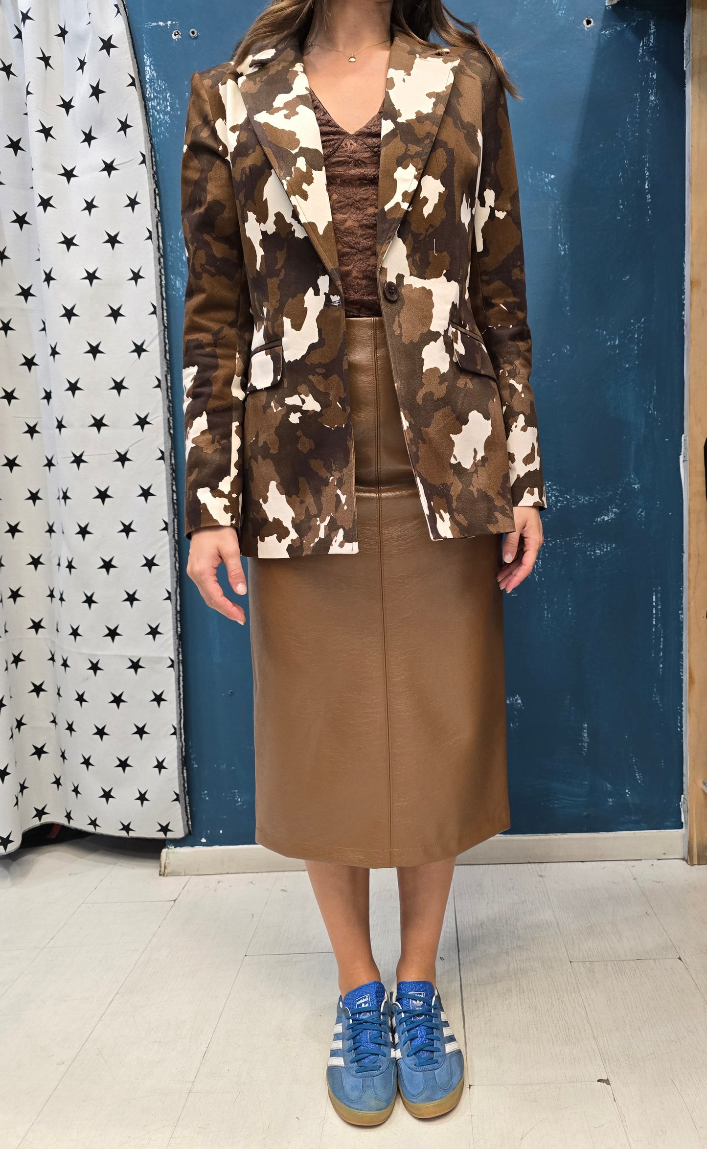 Blazer Foderato Animalier Taglia M 44/46