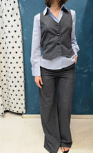 Carica l&#39;immagine nel visualizzatore di Gallery, Pantalone Palazzo Check Grigio
