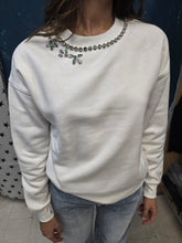 Carica l&#39;immagine nel visualizzatore di Gallery, Felpa Paricollo Pietre Scollatura Cotone Felpato
