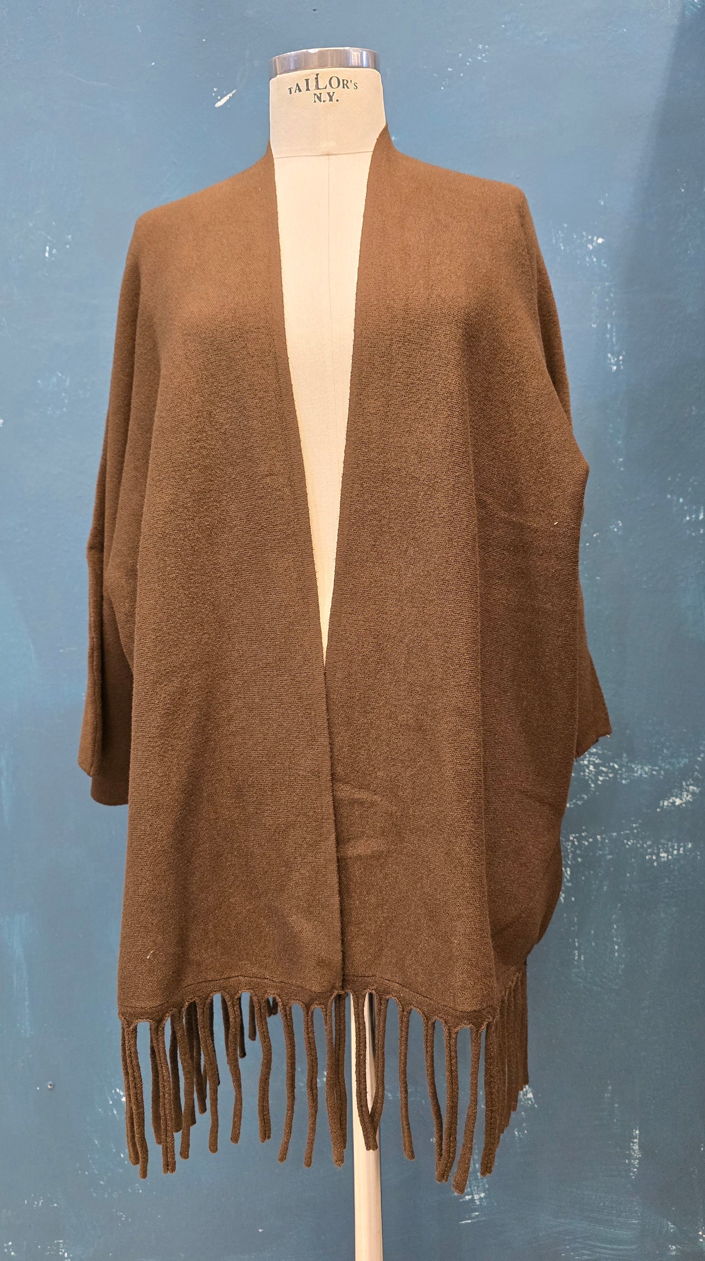 Cappa Viscosa Pesante Frange Taglia Unica