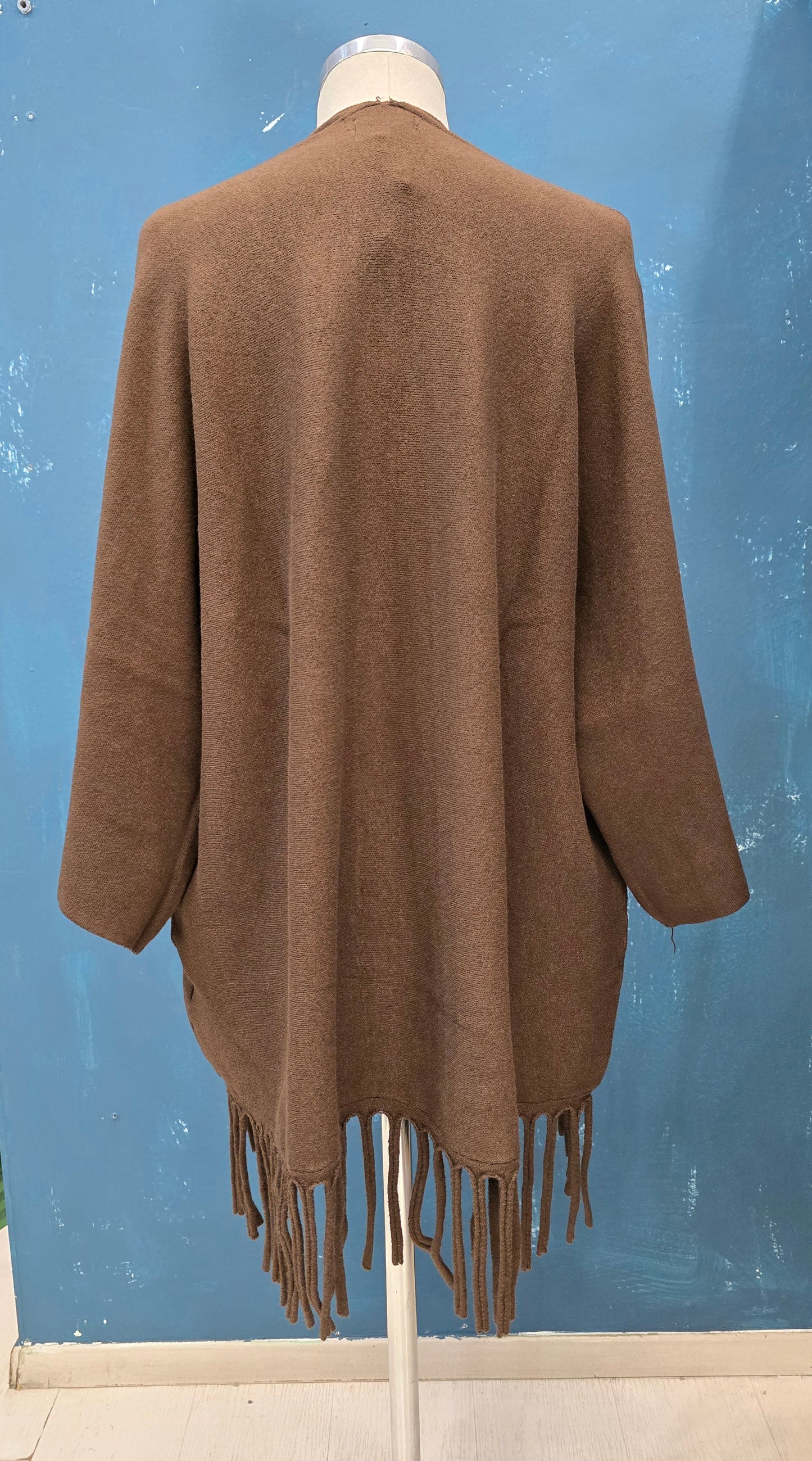 Cappa Viscosa Pesante Frange Taglia Unica