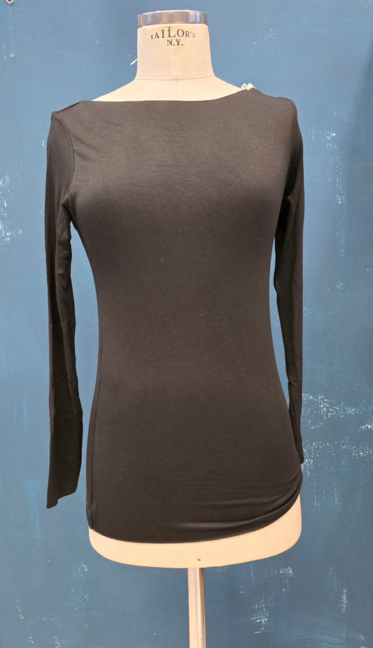 T-Shirt Viscosa Manica Lunga Aderente Taglio Laser