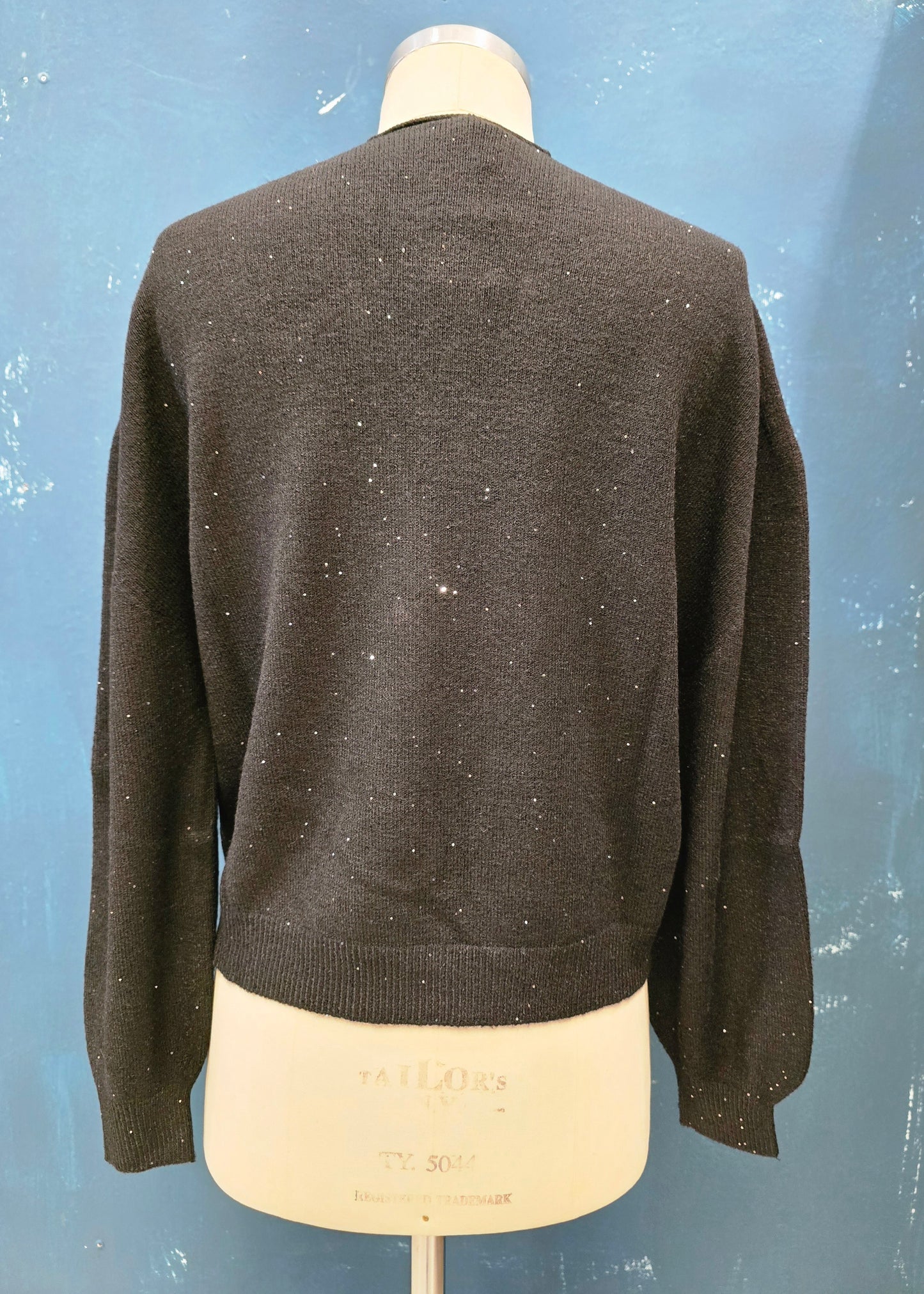 Giacca Maglia Lurex Bottoni Oro Lunghezza Fianchi