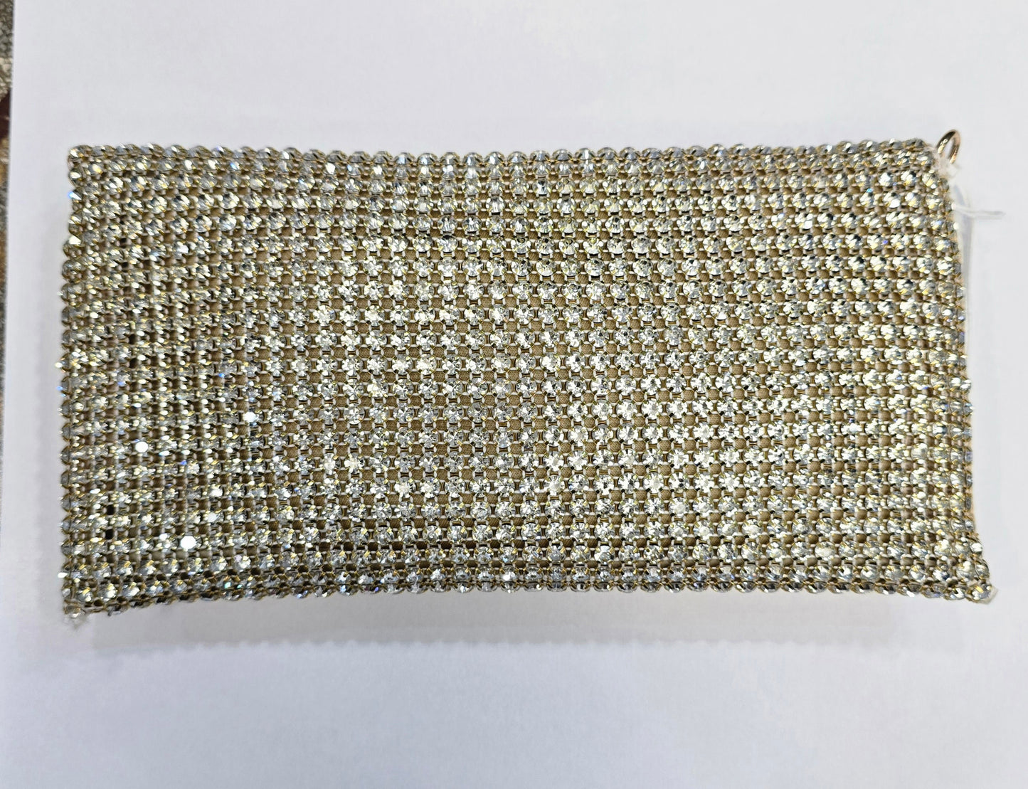 Borsa Strass Piccola Rettangolare Catena Dorata