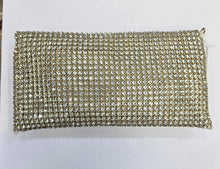 Carica l&#39;immagine nel visualizzatore di Gallery, Borsa Strass Rettangolare Busta Catena Dorata
