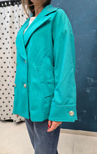 Carica l&#39;immagine nel visualizzatore di Gallery, Cappotto Corto Doppiopetto Verde Tiffany Taglia 42
