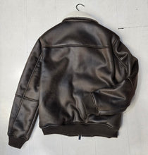 Carica l&#39;immagine nel visualizzatore di Gallery, Giubbotto Ecopelle Imbottito Aviatore Marrone

