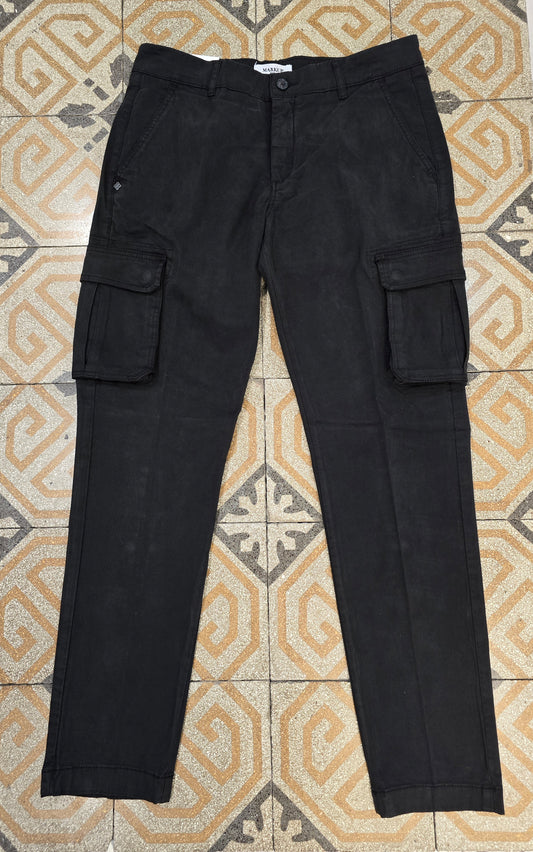Pantalone Cargo Elasticizzato Regolare Nero