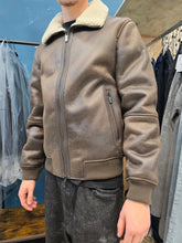 Carica l&#39;immagine nel visualizzatore di Gallery, Giubbotto Ecopelle Imbottito Aviatore Marrone
