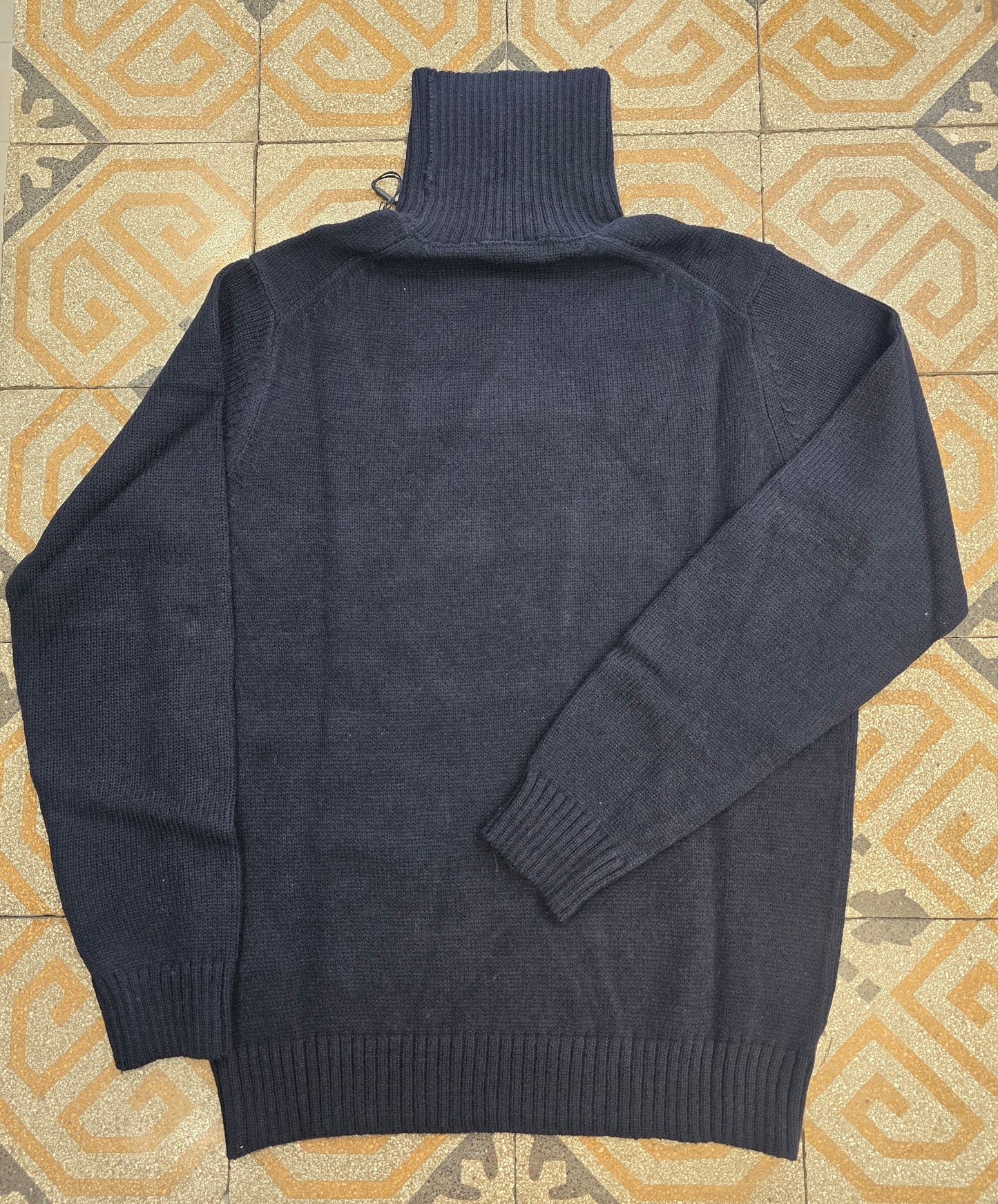 Maglia Dolcevita Blu Misto Lana 30%