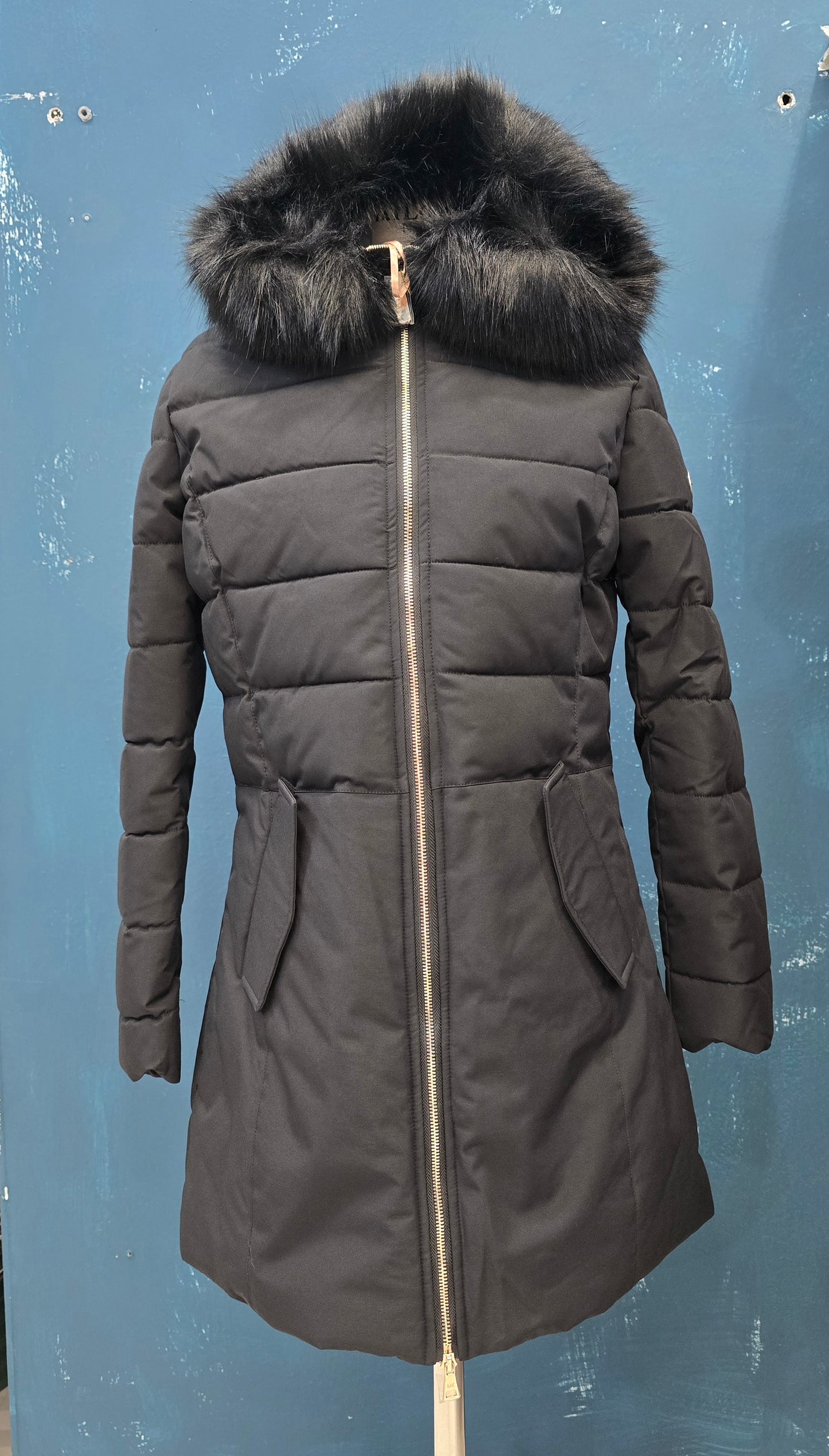 Piumino Ecologico Sopra Ginocchio Pelliccia Removibile