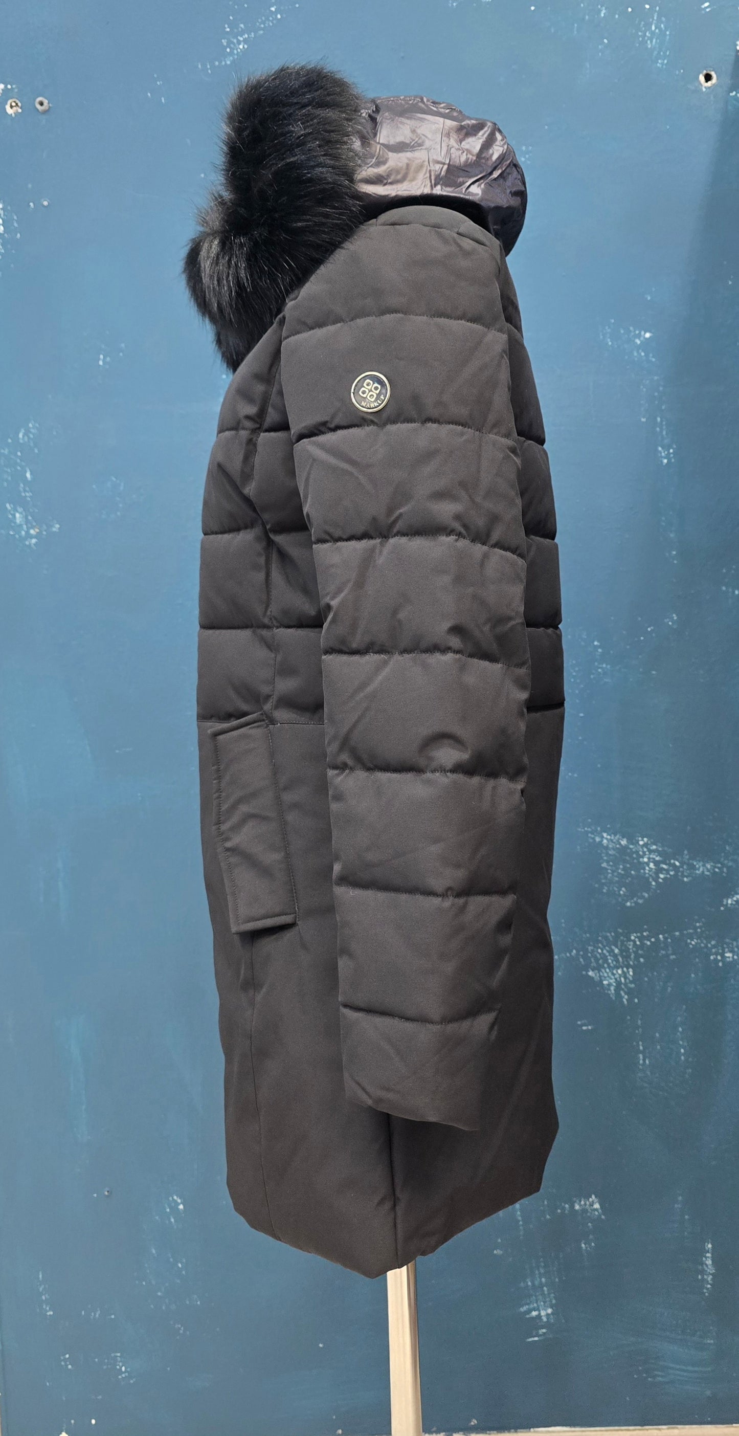 Piumino Ecologico Sopra Ginocchio Pelliccia Removibile