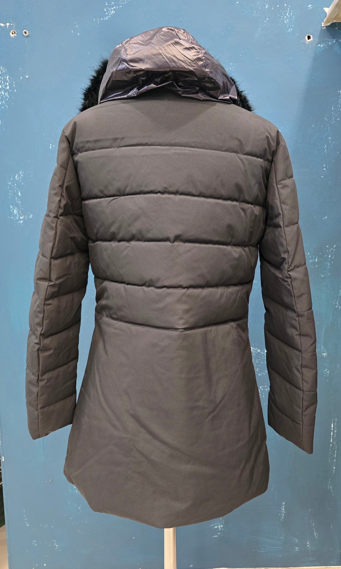 Piumino Ecologico Sopra Ginocchio Pelliccia Removibile