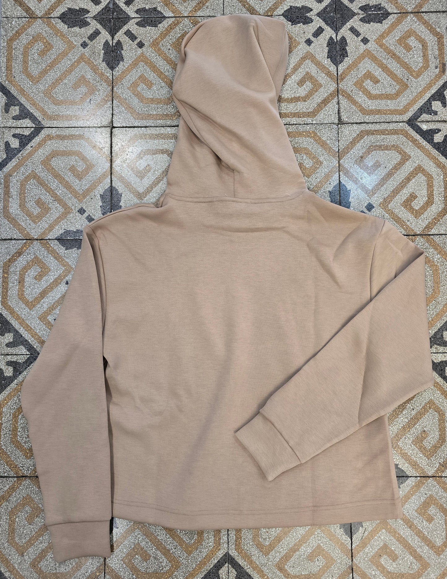 Felpa Cappuccio Interlock Viscosa Coulisse Strass