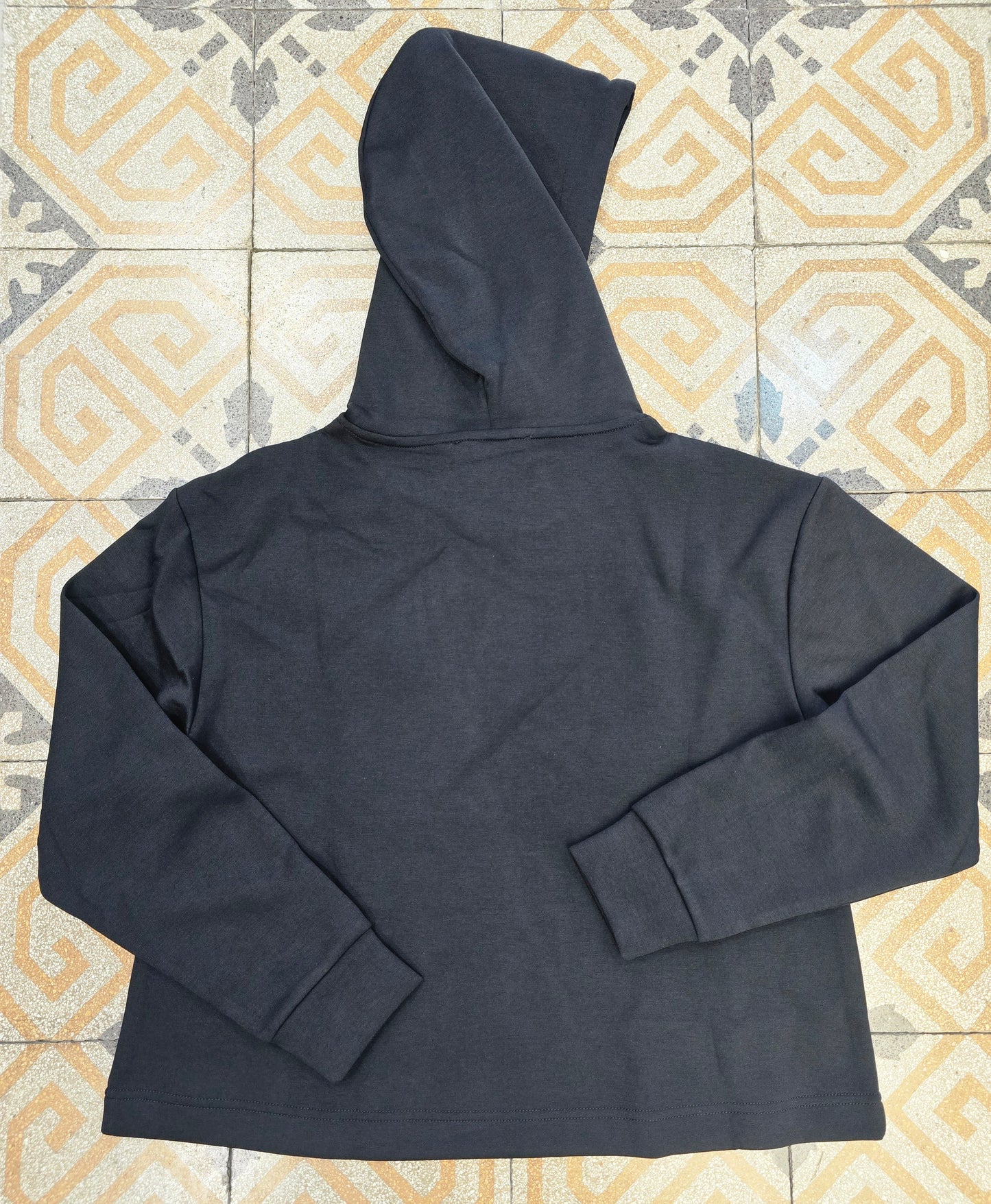 Felpa Cappuccio Interlock Viscosa Coulisse Strass