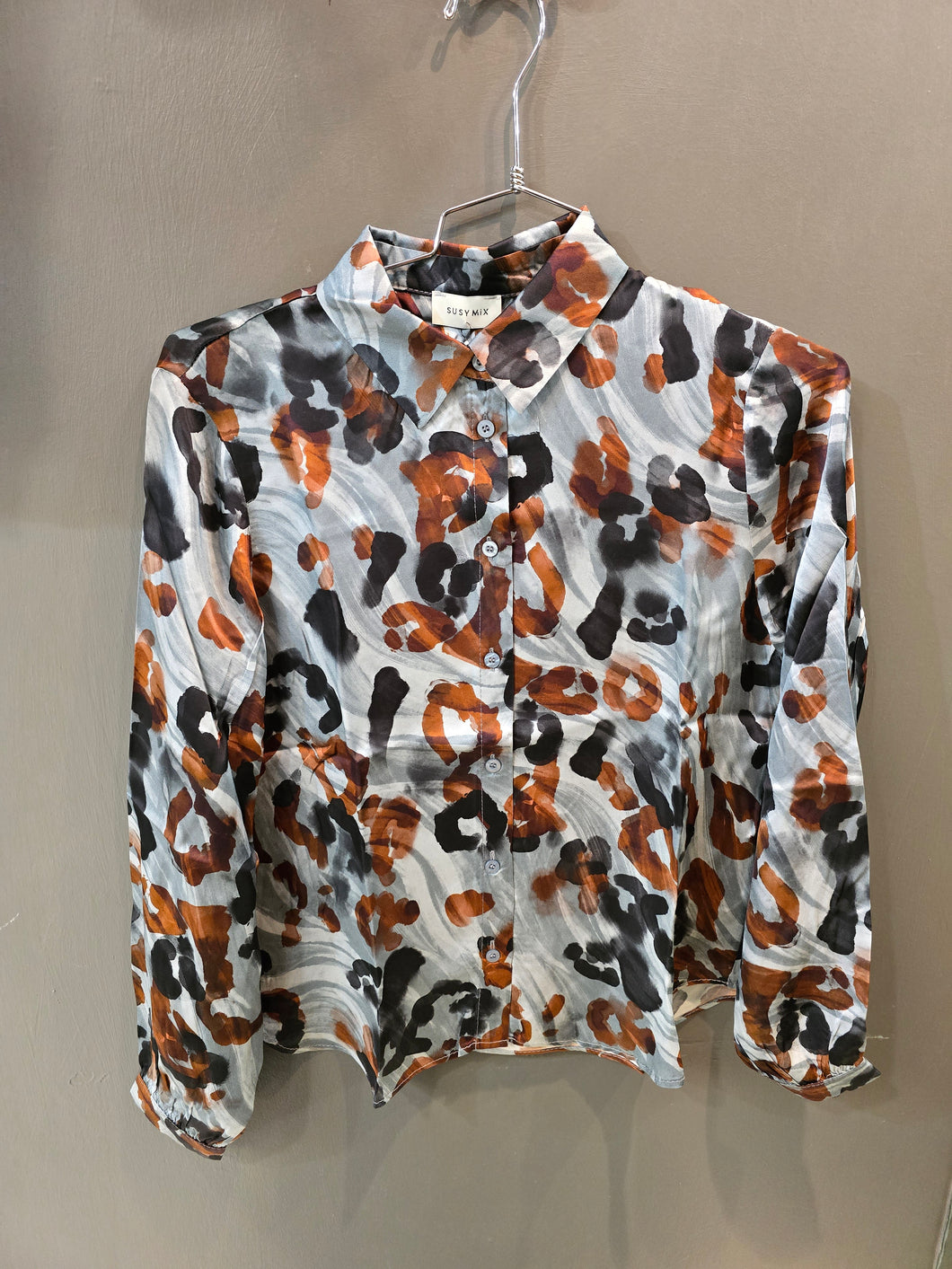 Camicia Raso Animalier Multicolore