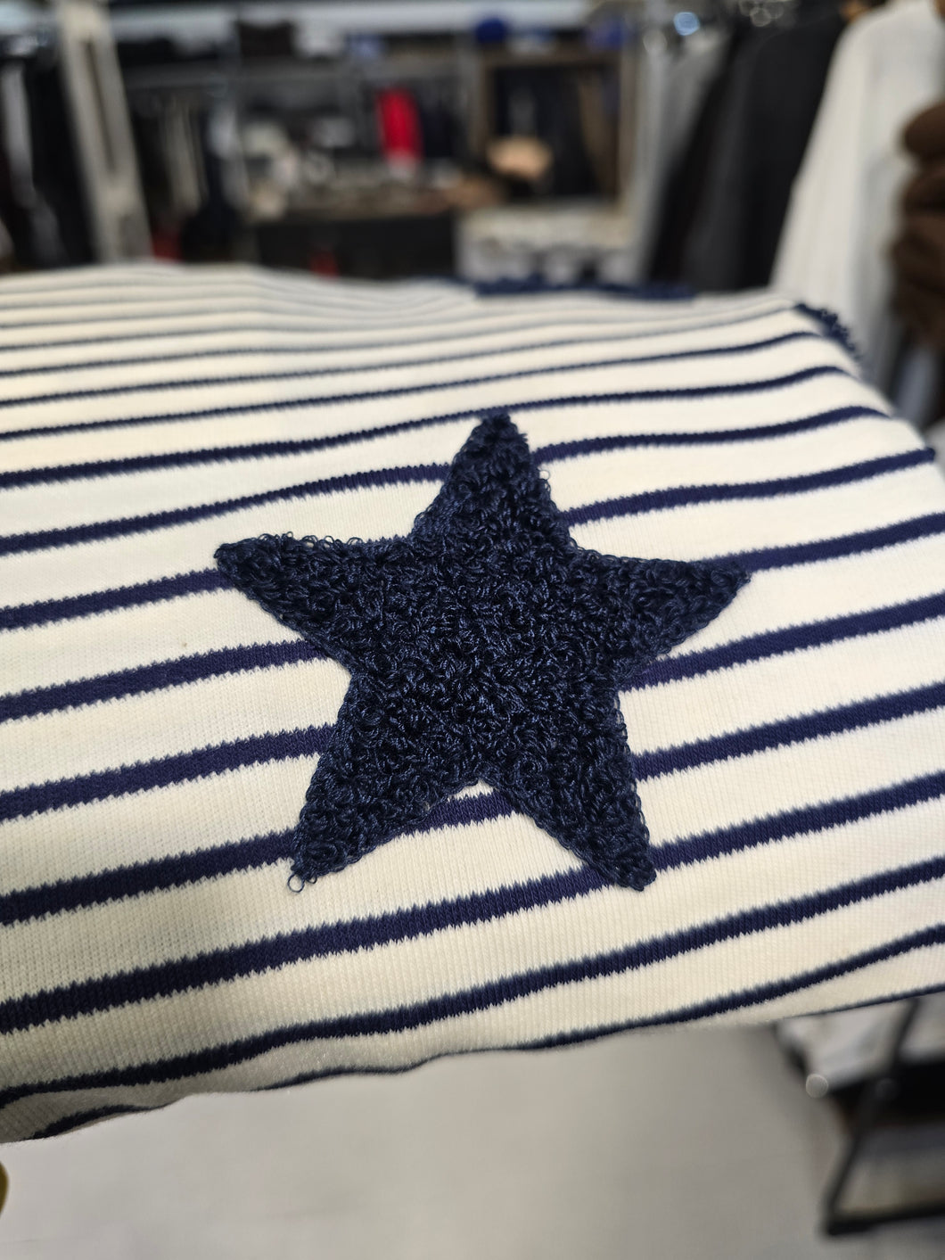 Felpa Rigata Barca Stelle Ricamate