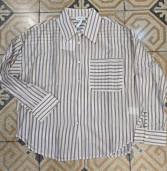 Camicia Lyocell Rigata Comoda Taglia Unica