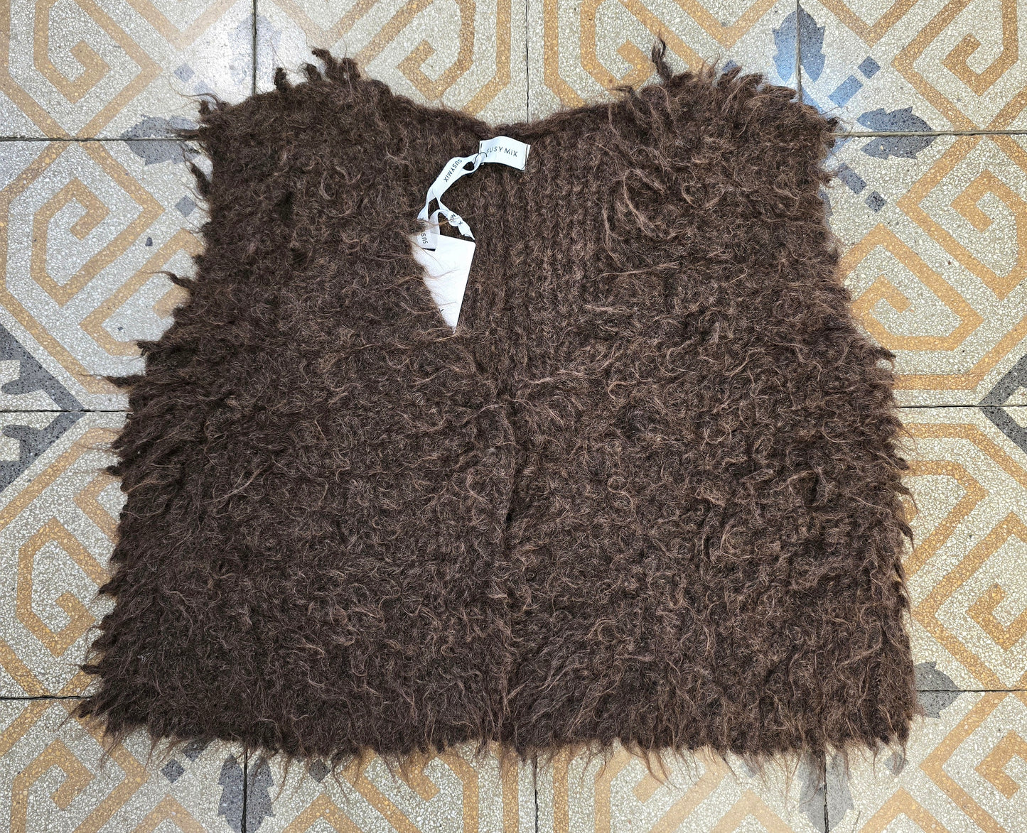 Gilet Corto Maglia Marrone Taglia Unica