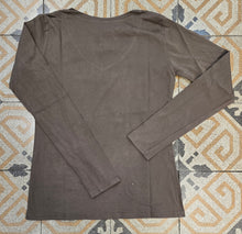 Carica l&#39;immagine nel visualizzatore di Gallery, T-Shirt Basic Cotone Manica Lunga Scollo V
