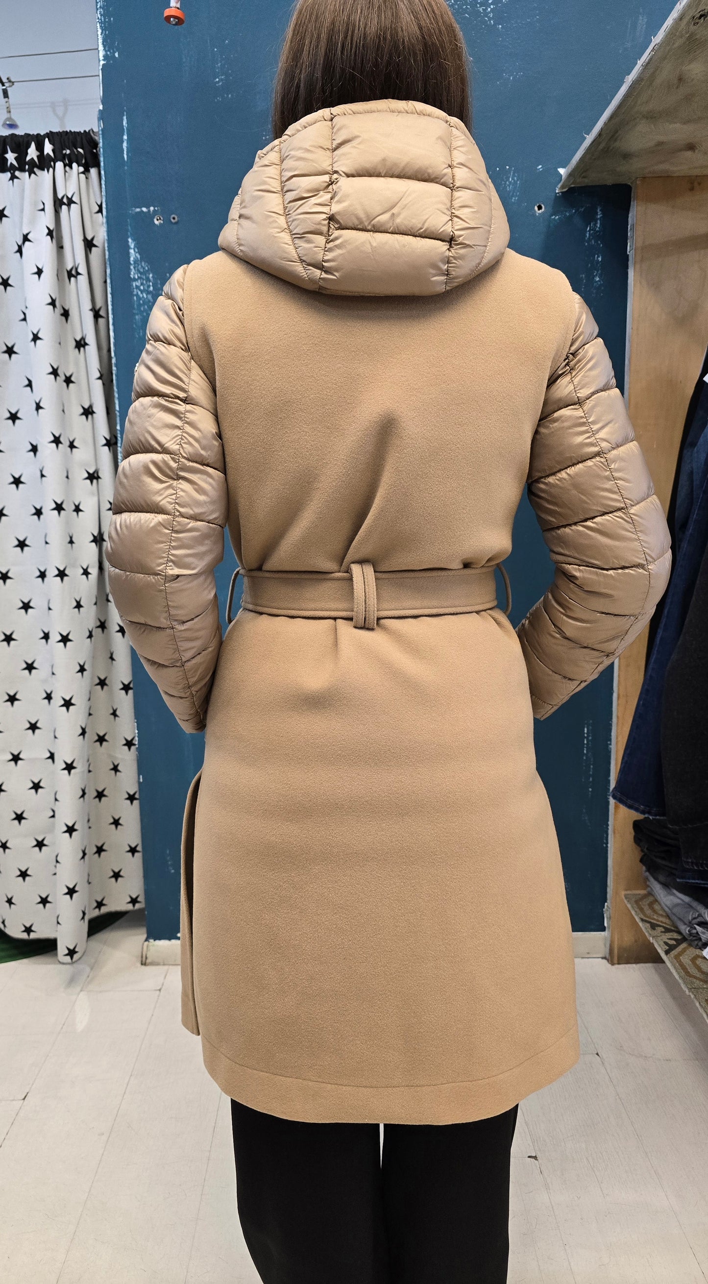 Piumino Doppio Lungo Due Pezzi Cappuccio Gilet