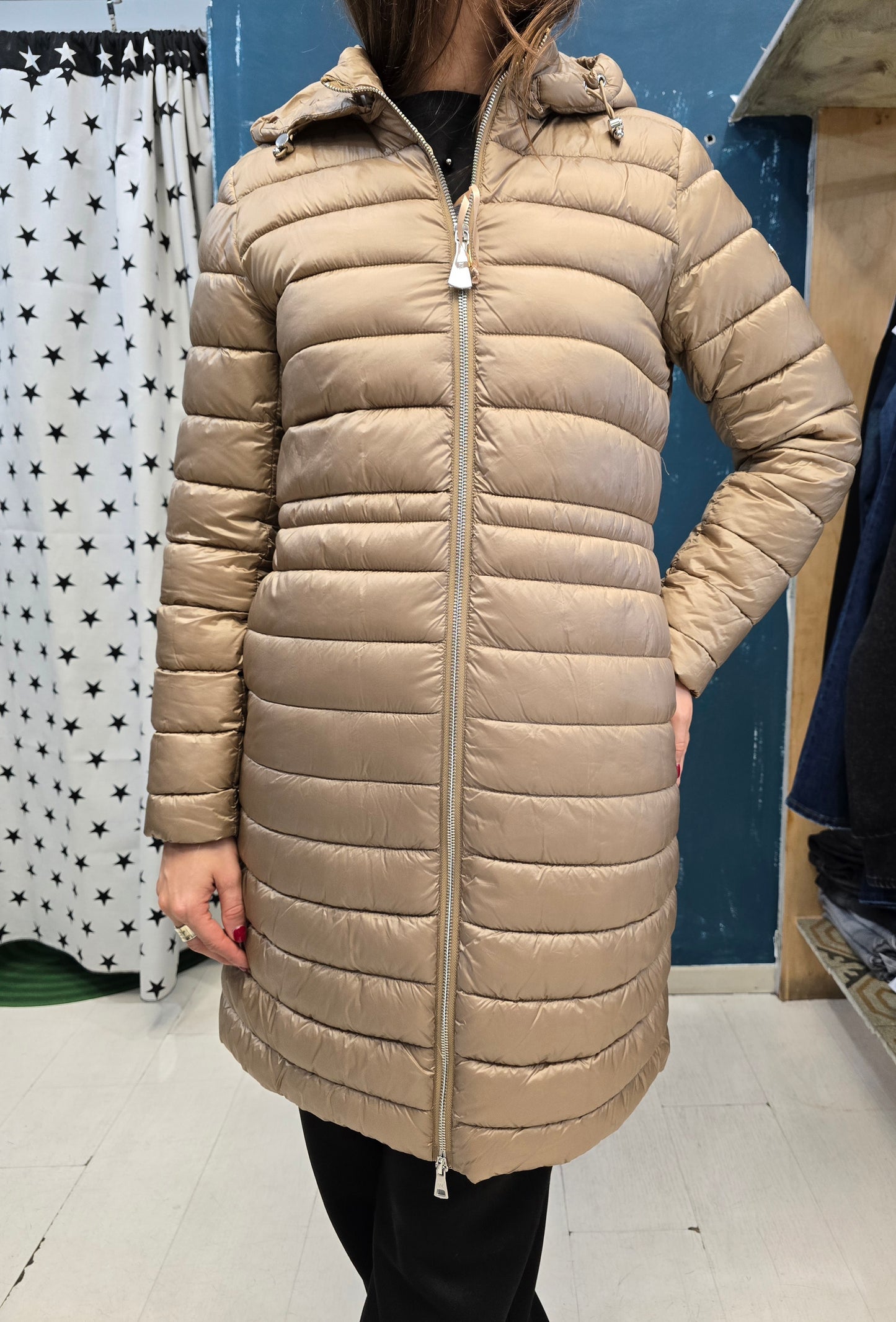 Piumino Doppio Lungo Due Pezzi Cappuccio Gilet