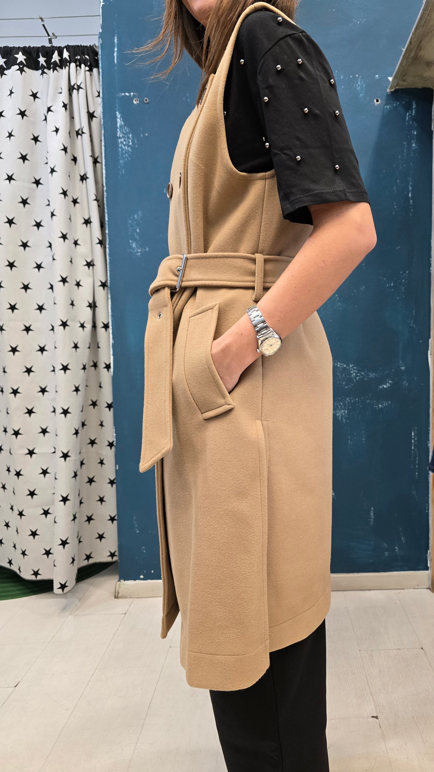 Piumino Doppio Lungo Due Pezzi Cappuccio Gilet