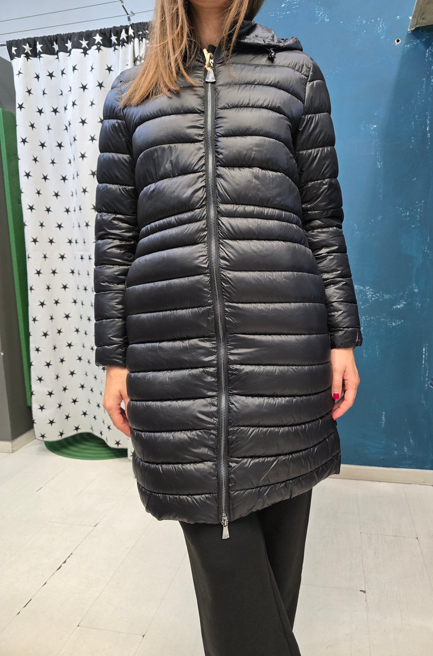 Piumino Doppio Lungo Due Pezzi Cappuccio Gilet