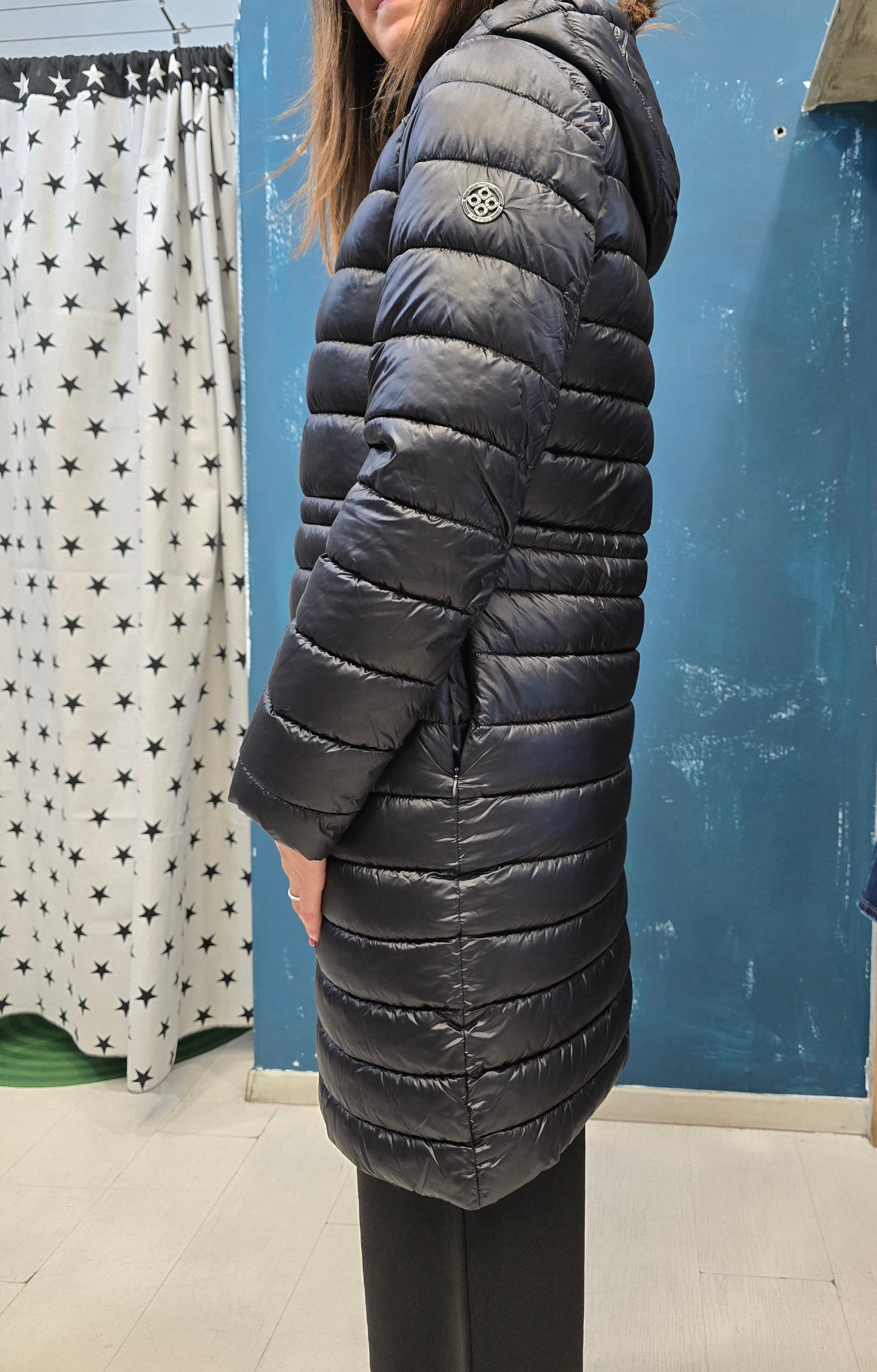 Piumino Doppio Lungo Due Pezzi Cappuccio Gilet