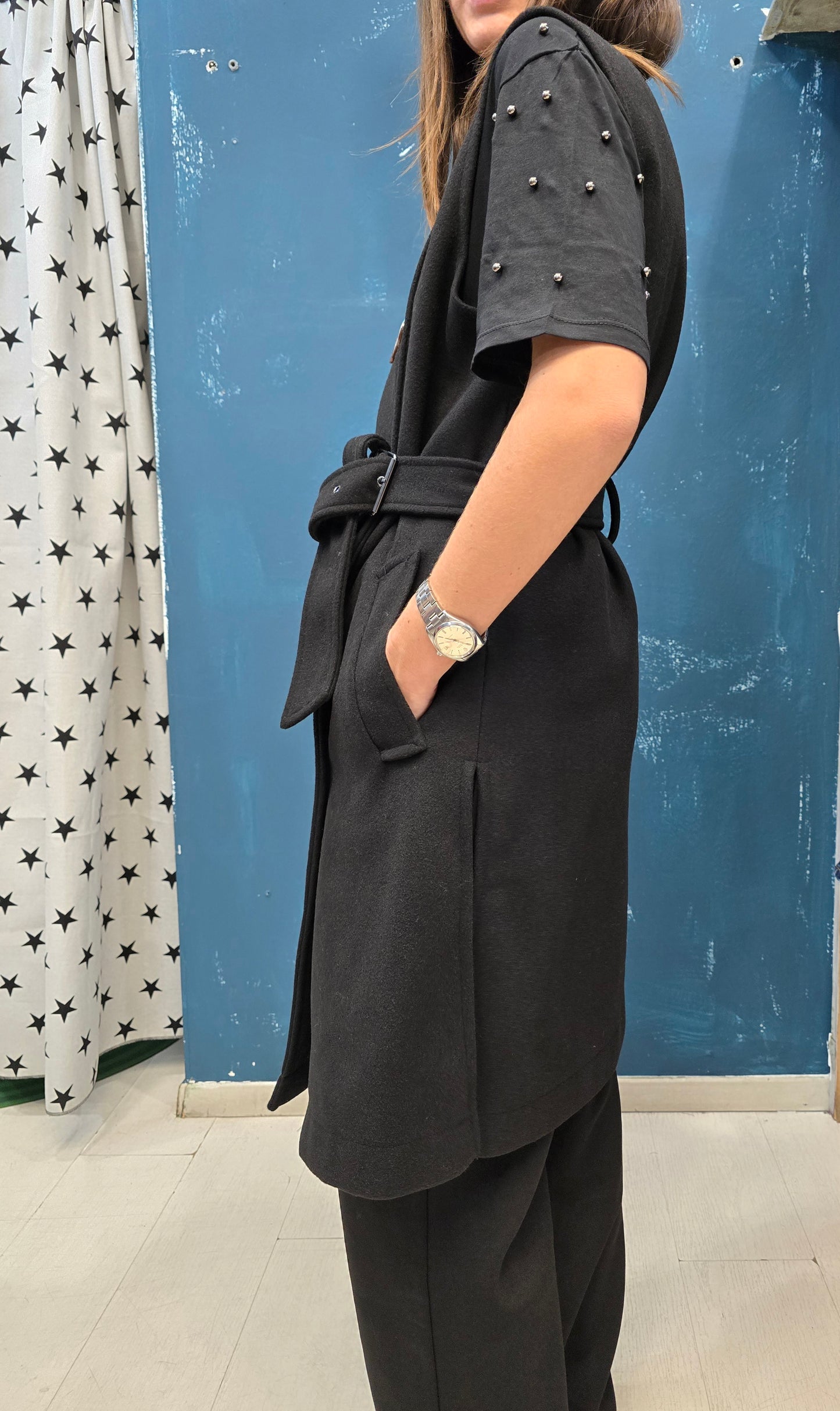 Piumino Doppio Lungo Due Pezzi Cappuccio Gilet