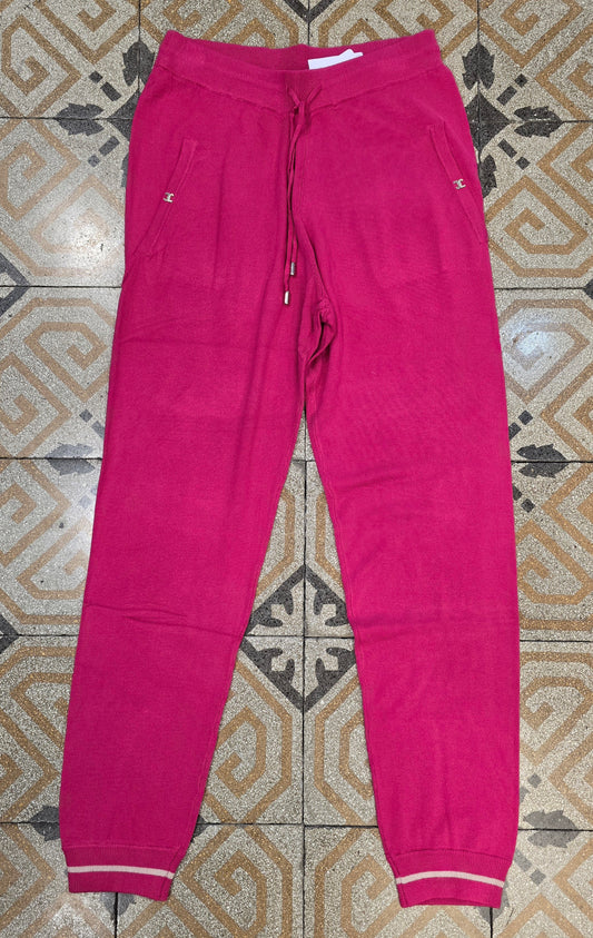 Pantalone Maglia Viscosa Polsino Fucsia