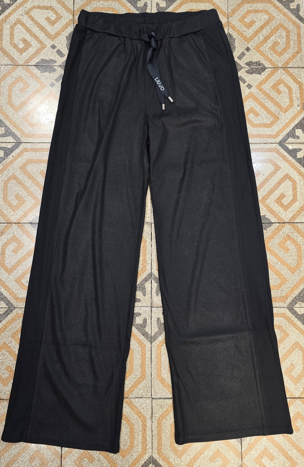 Pantalone Tuta Gamba Larga Coulisse Nero