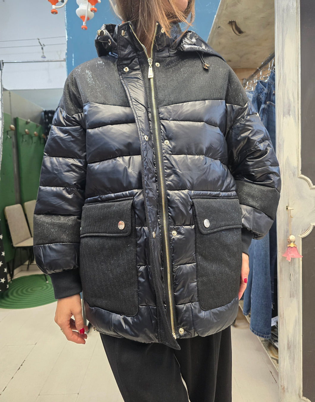 Piumino Ecologico Over Cappuccio Removibile