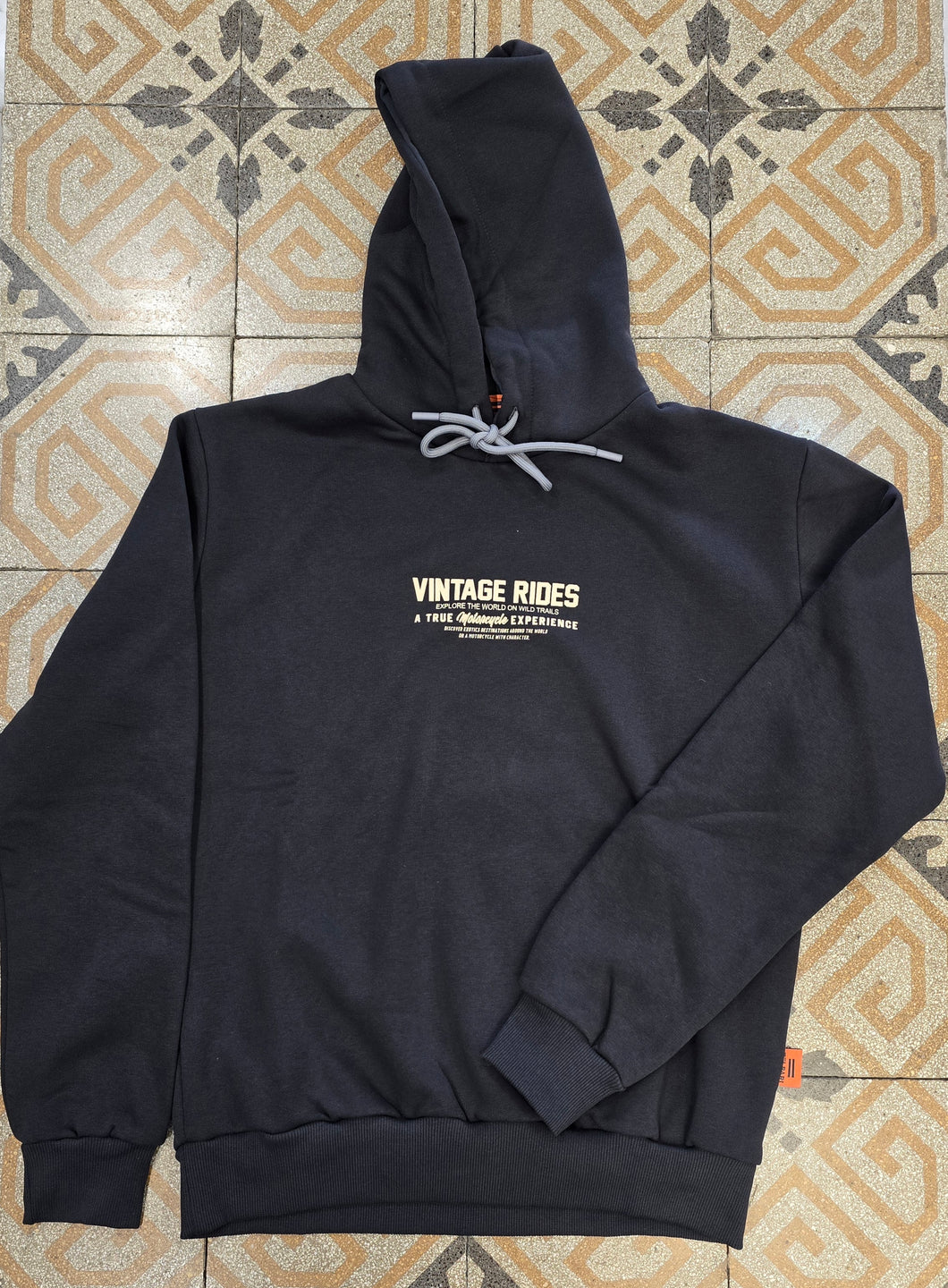 Felpa Cotone Felpato Cappuccio Stampa Dietro Caffè