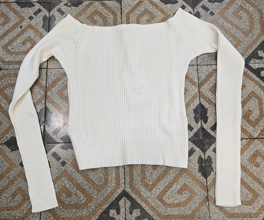 Maglia Costine Corta Scollo Barca