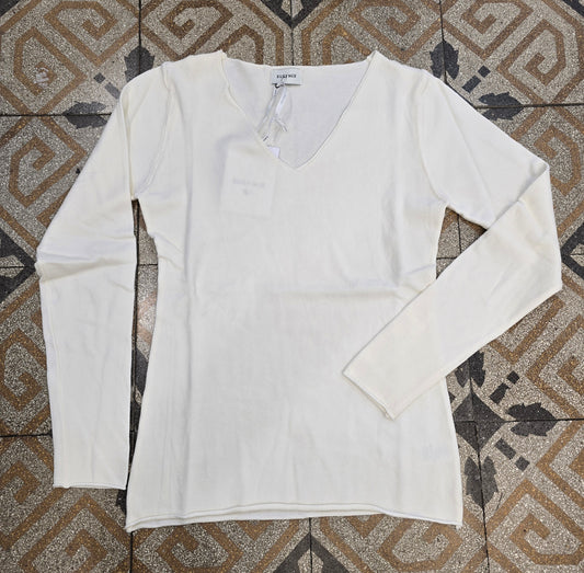 Maglia Scollo V Viscosa Calda Aderente