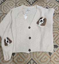 Carica l&#39;immagine nel visualizzatore di Gallery, Cardigan Coste Ricamo Cane
