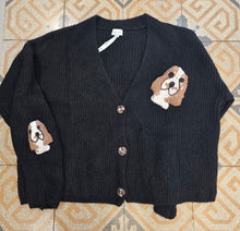 Carica l&#39;immagine nel visualizzatore di Gallery, Cardigan Coste Ricamo Cane
