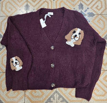 Carica l&#39;immagine nel visualizzatore di Gallery, Cardigan Coste Ricamo Cane
