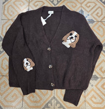 Carica l&#39;immagine nel visualizzatore di Gallery, Cardigan Coste Ricamo Cane
