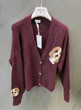 Carica l&#39;immagine nel visualizzatore di Gallery, Cardigan Coste Ricamo Cane
