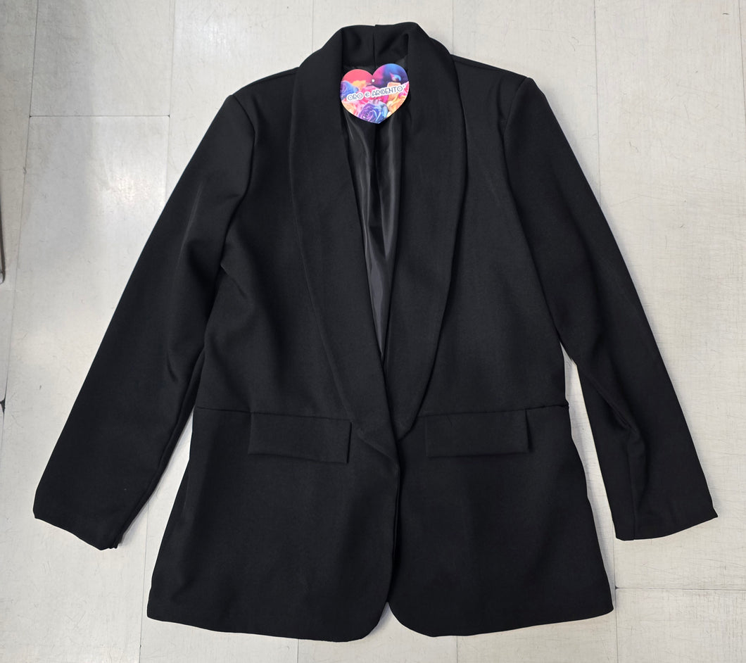 Blazer Crepe Over Nero Taglia Unica