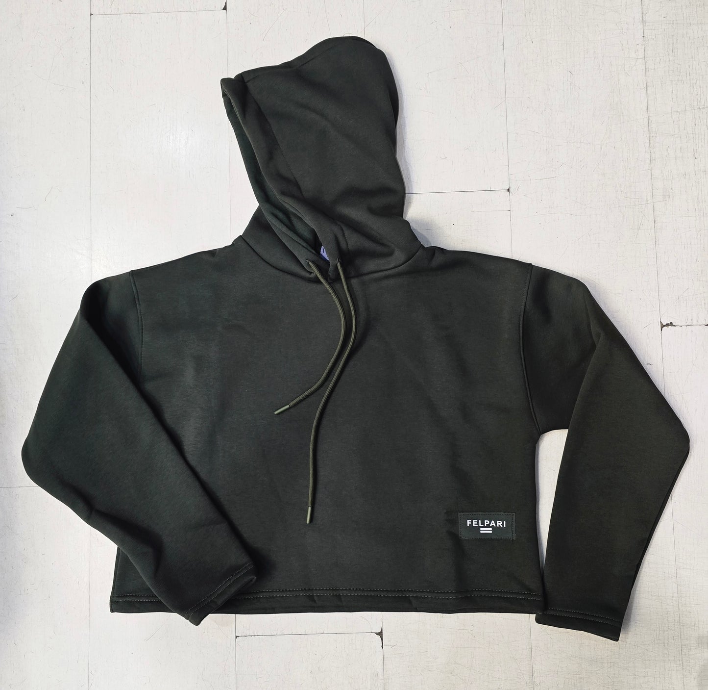 Felpa Cappuccio Cotone Felpato Corta Comoda