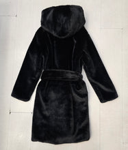 Carica l&#39;immagine nel visualizzatore di Gallery, Cappotto Lungo Ecopelliccia Cappuccio Cintura

