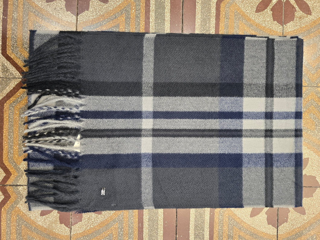 Sciarpa Check Grigio Blu