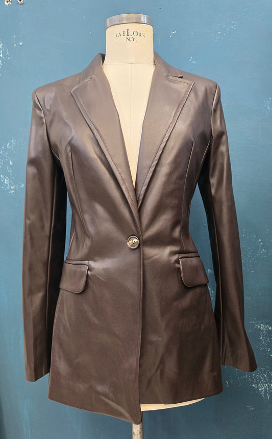 Giacca Ecopelle Avvitata Marrone