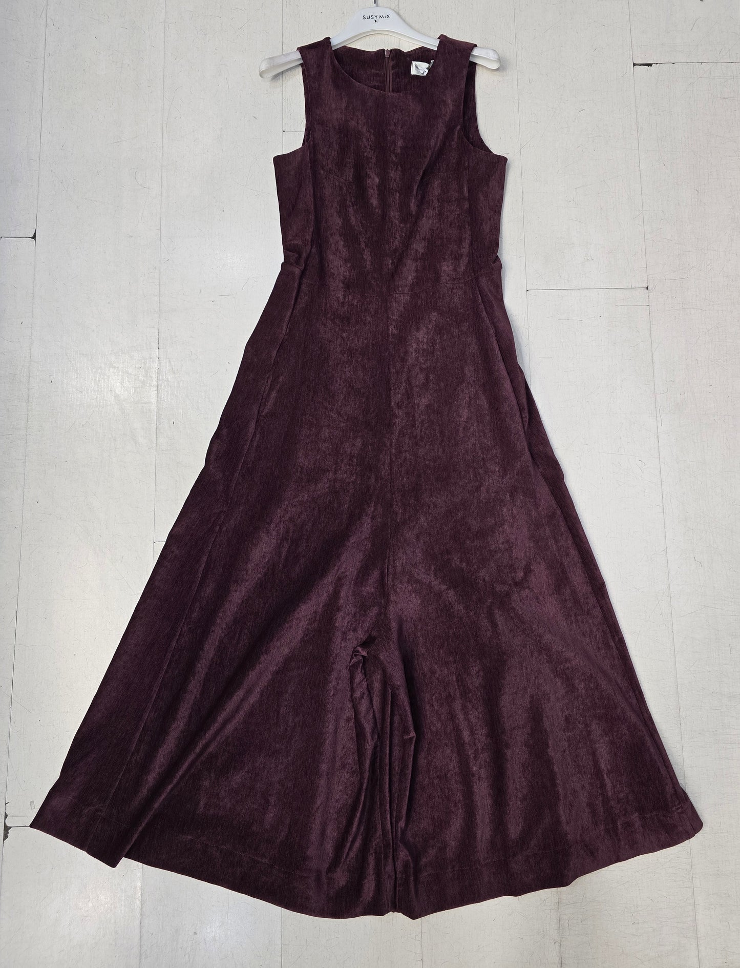 Jumpsuit Smanicata Ciniglia Pantalone Largo