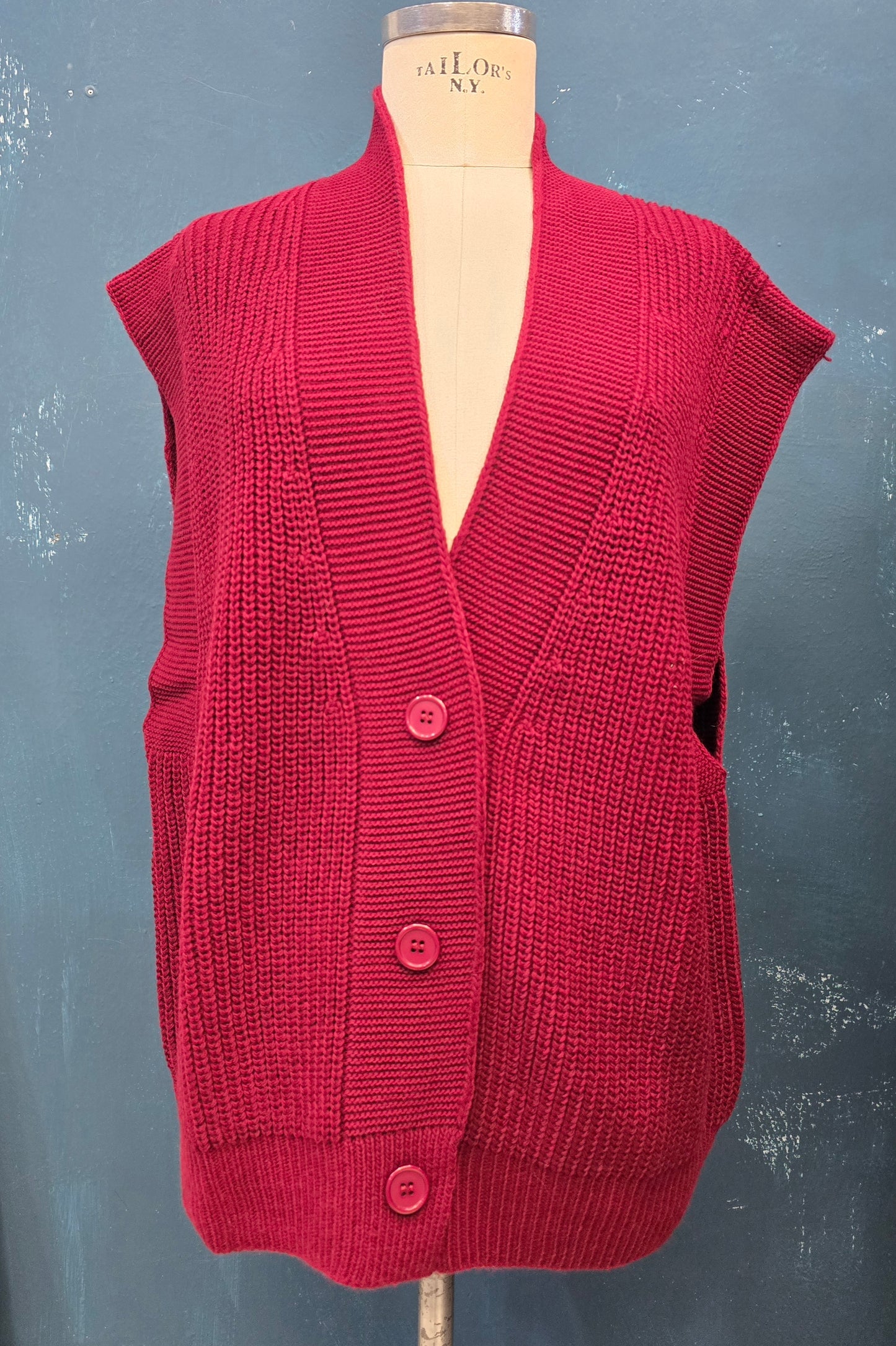 Gilet Maglia Costa Inglese Lungo Abbottonato